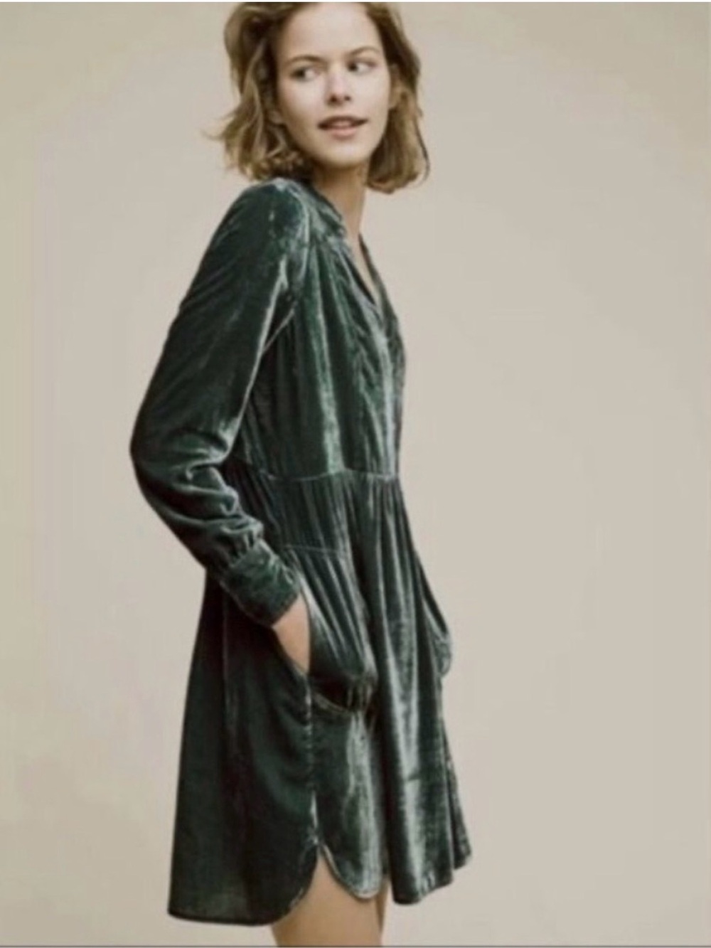 Anthropologie Holding Horses Velvet Babydoll Shirtdress SOLD OUT
